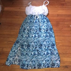 Blue and White Dress